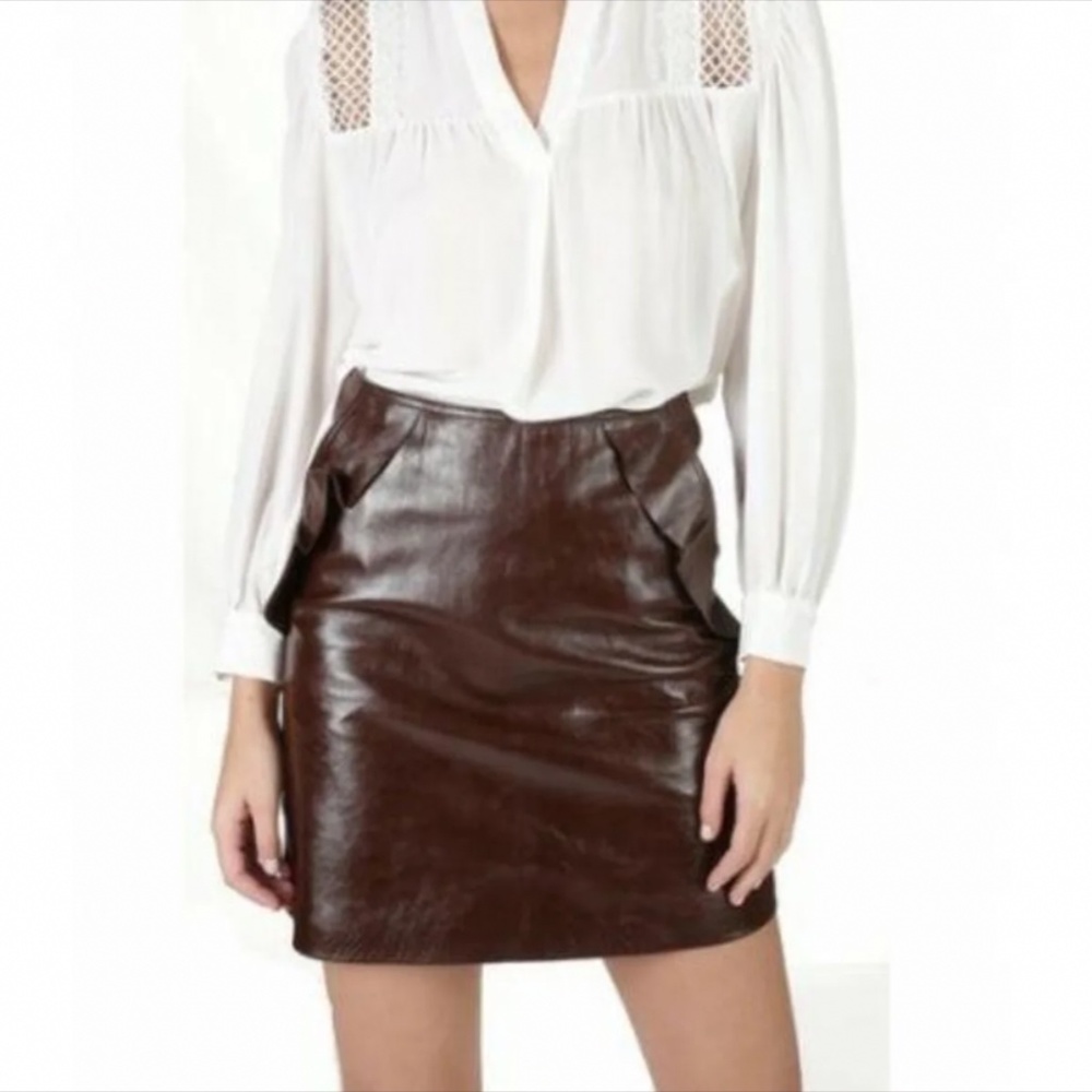 Buttery soft Sandro skirt in Chocolate/Brown color